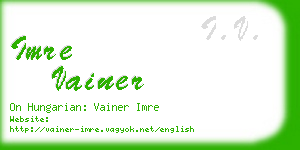 imre vainer business card